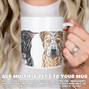 Custom Staffie Half Portrait Dog Mum Mug, 7 of 10