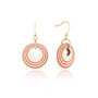 Cream And Terracotta Stripey Circular Earrings, thumbnail 1 of 6