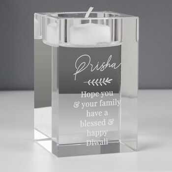 Personalised Leaf Glass Tea Light Holder, 4 of 8