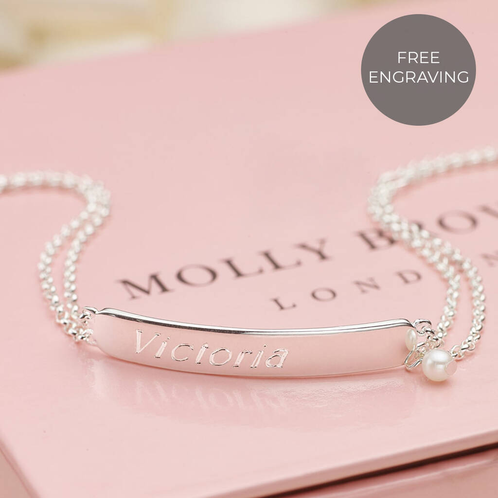 Personalised Sterling Silver First Pearl Bracelet, 1 of 6