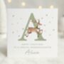 Personalised Christmas Reindeer Grandson Initial Card, thumbnail 2 of 2