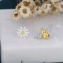 Sterling Silver Bumble Bee And Daisy Stud Earrings, thumbnail 6 of 10