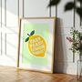 Lemon Print, Lemon Art Poster, Home Decor, Retro Prints, thumbnail 4 of 5