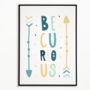 Be Curious, Blue And Green Tones Typography Print, thumbnail 2 of 2