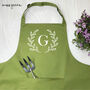 Olive Leaf Gardening Apron Personalised With Initial, thumbnail 2 of 5