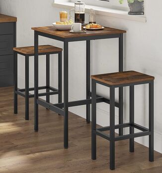 Breakfast Bar Industrial Style Square Tall Bar Table, 3 of 12