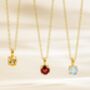 Sky Blue Topaz Solitaire Pendant Necklace In Sterling Silver And Gold, thumbnail 8 of 10