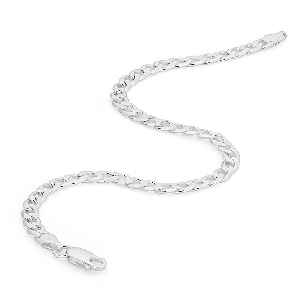 Sterling Silver Curb Chain Bracelet Eight Inches, 1 of 3