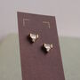 Gold Sterling Silver Art Deco Pyramid Stud Earrings, thumbnail 3 of 5