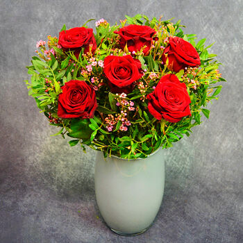 Six Red Roses Fresh Flower Bouquet Gift, 2 of 7