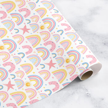 Rainbow Wrapping Paper Roll Or Folded, Pink Mothers Day, 3 of 3