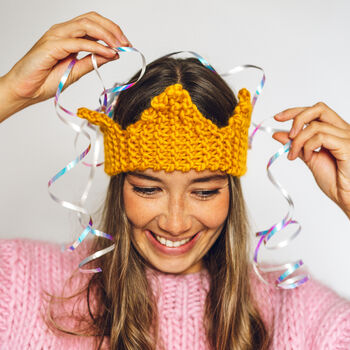 Chunky Knit Crown For Birthdays And Christmas, 6 of 9