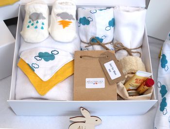 Unisex Pamper Hamper For Mother And Baby, Cloud Print, 5 of 7