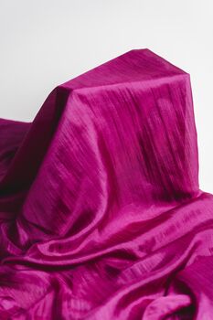 100% Mulberry Silk Scarf, Magenta, Fuchsia, 3 of 6