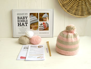 Baby Merino Bobble Hat Beginner Knitting Kit, 4 of 7