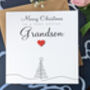 Personalised Handmade Christmas Card For Special Grandson, thumbnail 2 of 4