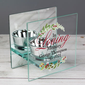 Personalised In Loving Memory Christmas Candle Holder, 3 of 3