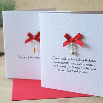 Personalised Keepsake Card With Silver Shell Charm, 2 of 5