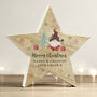 Personalised Gonk Wooden Star Christmas Ornament, thumbnail 1 of 4
