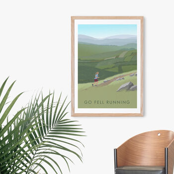 Go Fell Running Travel Poster Art Print, 4 of 8