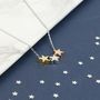 Three Star Necklace In Gold, Rose And Silver, thumbnail 1 of 6
