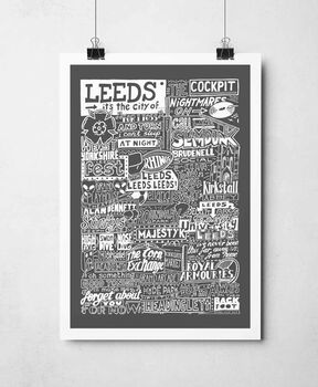 Leeds Landmarks Print Typography Poster, 3 of 10