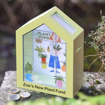 Personalised Greenhouse Plant Fund Money Box, 2 of 3
