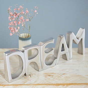 Free Standing Recycled Metal Dream Sign, 3 of 7