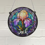 Iris Personalised Stained Glass Effect Suncatcher, thumbnail 1 of 7