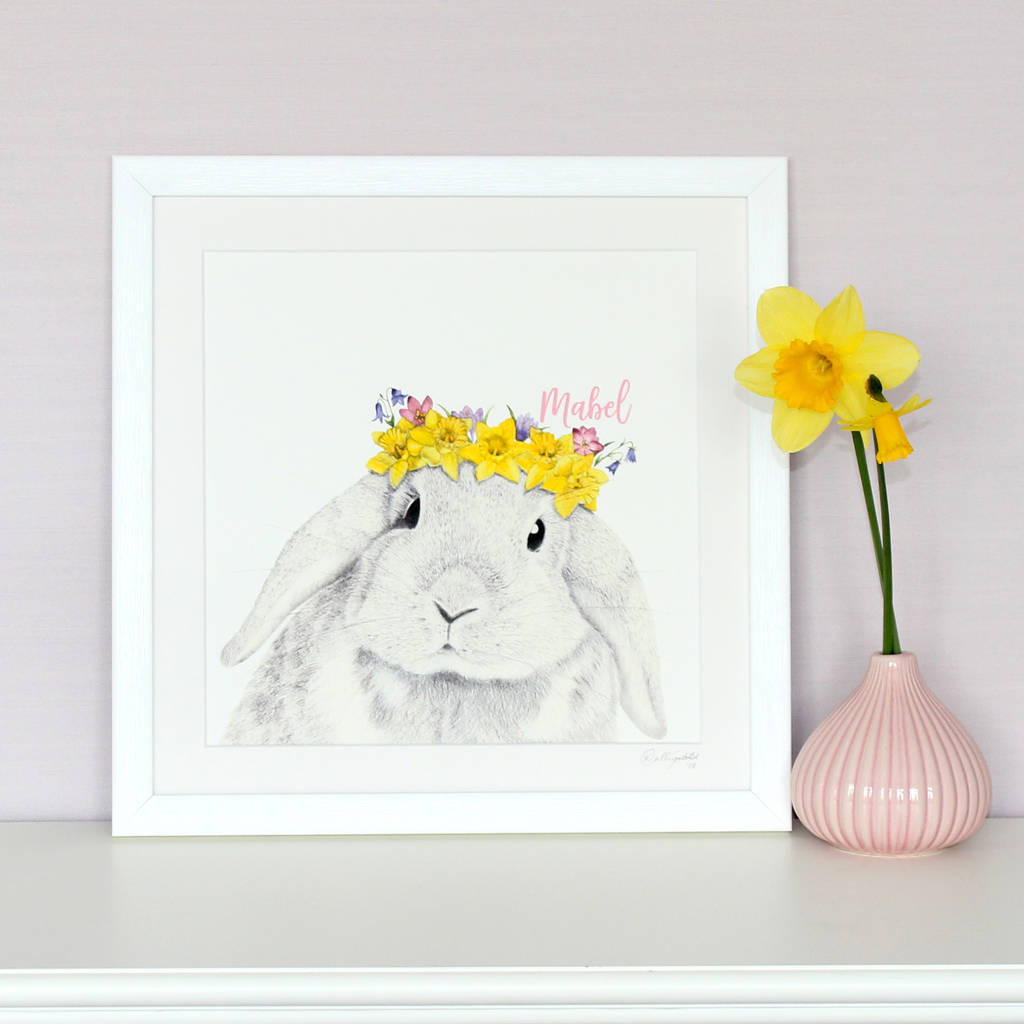 Framed Spring Baby Bunny Print, 1 of 3