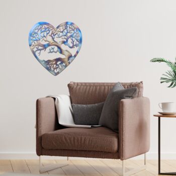 Metal Tree Of Life Heart Wall Art, Love Sign Decor, 4 of 8