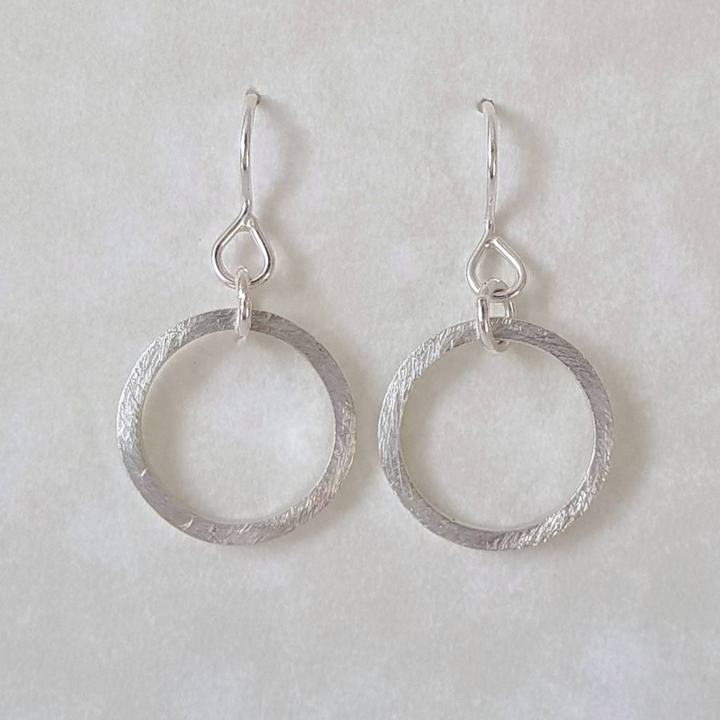 silver circle hook earrings by anna calvert jewellery ...