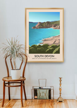 South Devon Aonb Travel Poster Art Print, 4 of 7