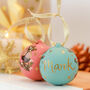 Personalised Festive Foliage Bauble Pink, thumbnail 9 of 9