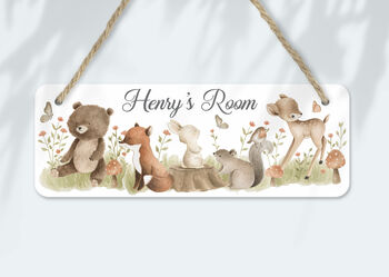 Personalised Woodland Friends Door Sign, Nursery Room Decor, 2 of 2