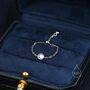 Sterling Silver Round Moonstone Soft Ring, thumbnail 4 of 10