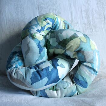 Handmade Abstract Floral Knotted Cushion, 3 of 5