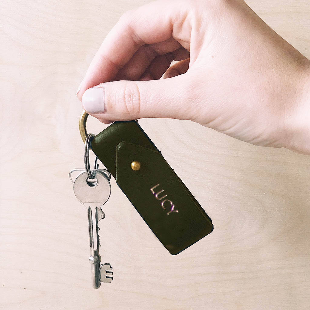 Image of Personalised Leather Strap Keyring