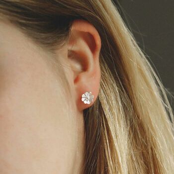 Sterling Silver Dainty Daisy Studs, 3 of 12
