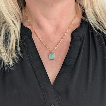 The Rectangle Amazonite Necklace, 6 of 8