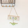 Personalised Name Sign With Hanging Dinosaur, thumbnail 2 of 5