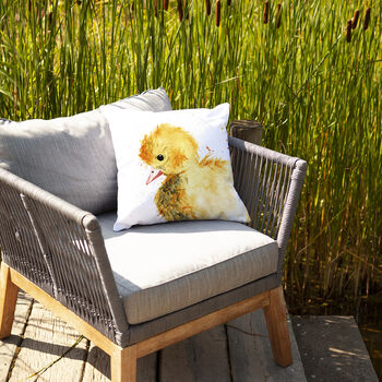 Inky Duckling Outdoor Cushion For Garden Furniture, 6 of 8