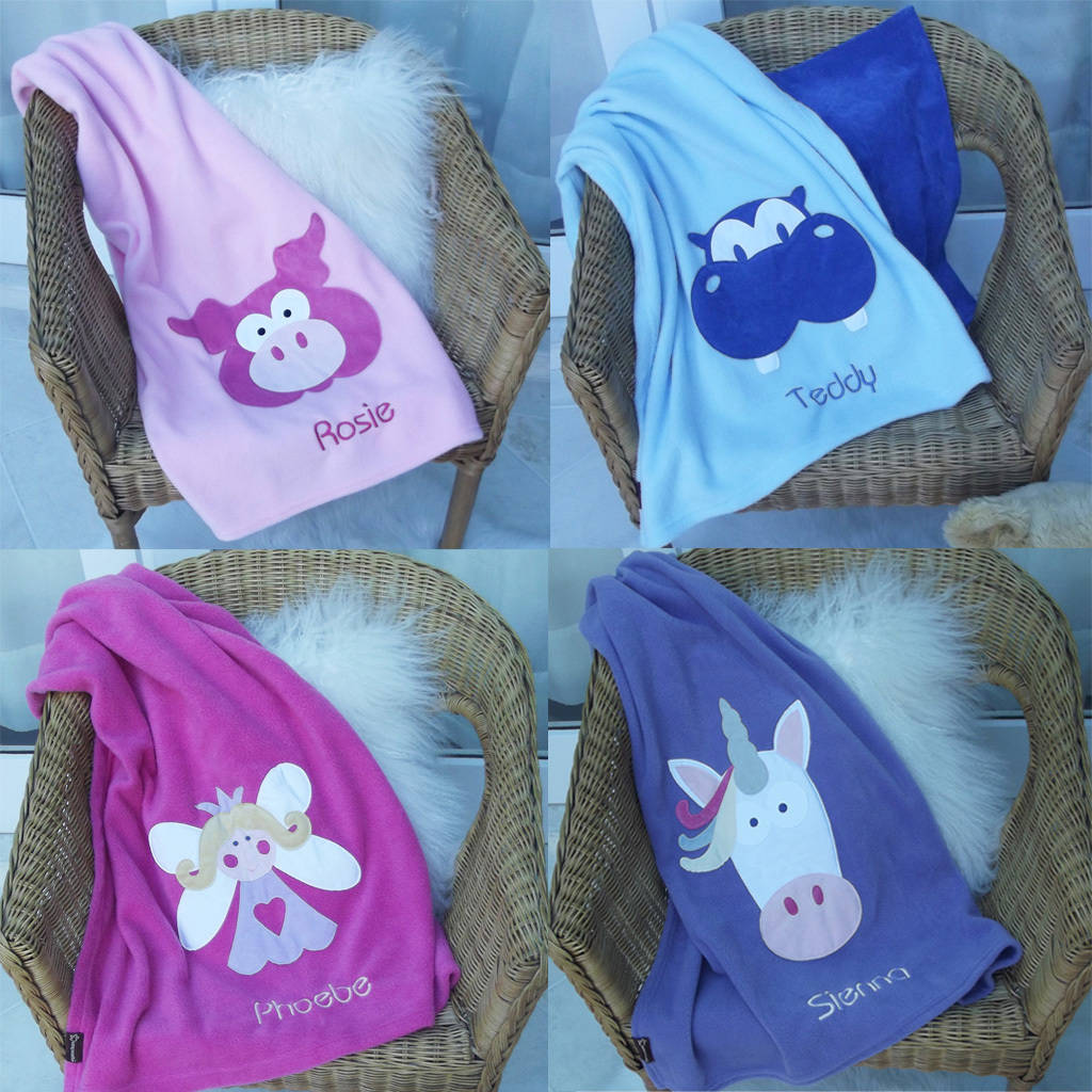Children's Fleece Character Snuggle Blanket By Teeny Beanies Ltd