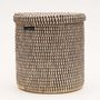 Brown Slate Check Lidded Laundry Basket, thumbnail 2 of 5
