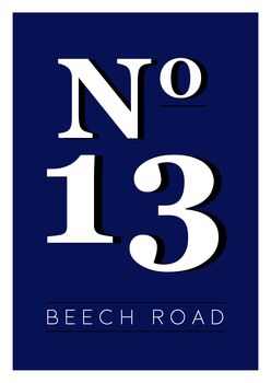 Personalised House Number And Road Name Print, 5 of 9