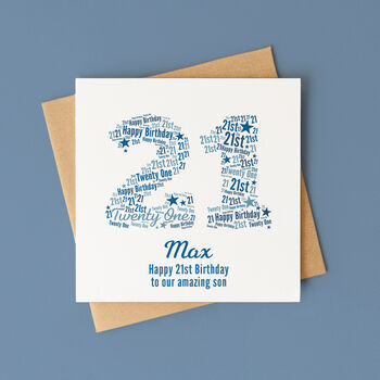 Blue Star Personalised Birthday Card – Any Age, 2 of 12