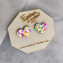 Colour Pop Confetti Heart Stud Earrings, thumbnail 5 of 8