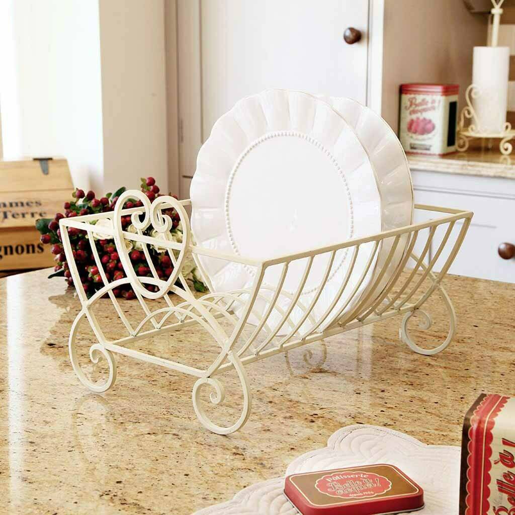 Country Kitchen Cream Iron Plate Drainer Rack By Dibor