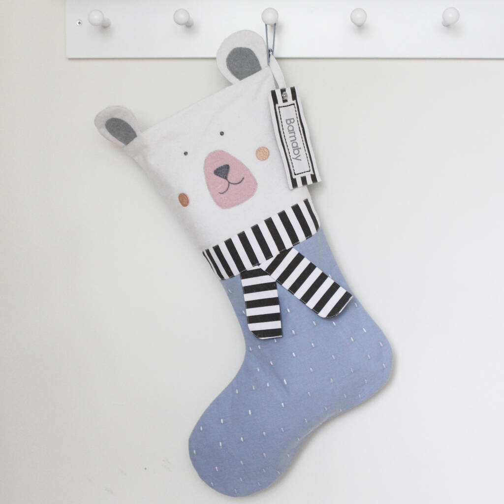 Personalised Polar Bear Christmas Stocking By Lime Tree London