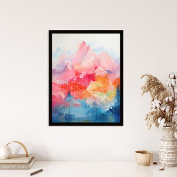 Natural Geometry Multicoloured Mountains Wall Art Print, 4 of 6
